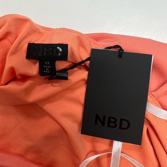 REVOLVE NBD Peach Midi Gown New With Tags Size XS Slinky Stretch Dress - Picture 5 of 11